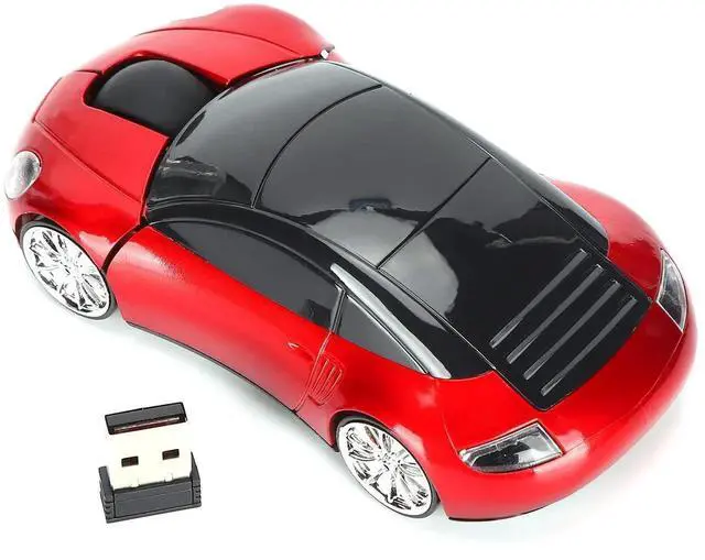Alt view image 7 of 7 - WRIARICH 2.4G Wireless Cute Car Shape Optical Mouse with USB Receiver, 1600DPI LED Light Wireless Mice for PC Laptop Tablet, Red