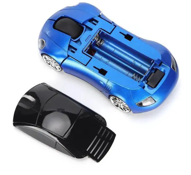 Alt view image 3 of 7 - WRIARICH 2.4G Wireless Cute Car Shape Optical Mouse with USB Receiver, 1600DPI LED Light Wireless Mice for PC Laptop Tablet, Blue
