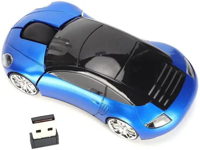 Alt view image 5 of 7 - WRIARICH 2.4G Wireless Cute Car Shape Optical Mouse with USB Receiver, 1600DPI LED Light Wireless Mice for PC Laptop Tablet, Blue