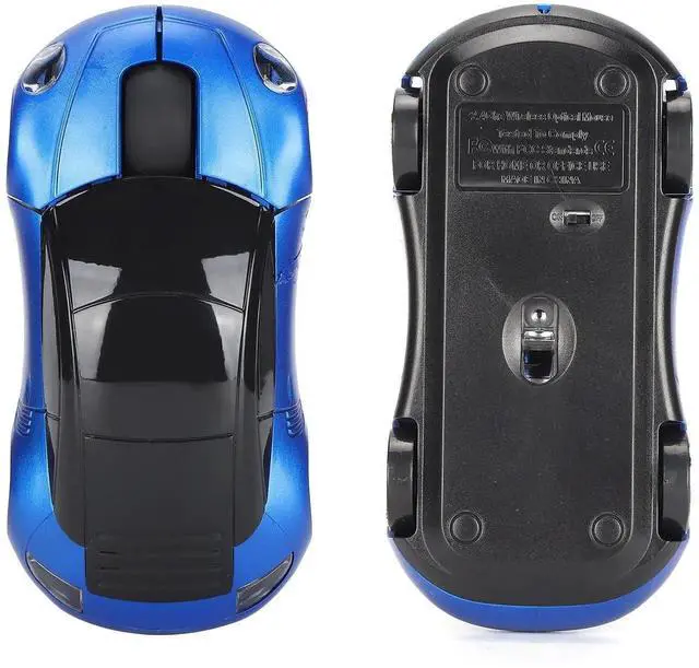 Alt view image 6 of 7 - WRIARICH 2.4G Wireless Cute Car Shape Optical Mouse with USB Receiver, 1600DPI LED Light Wireless Mice for PC Laptop Tablet, Blue