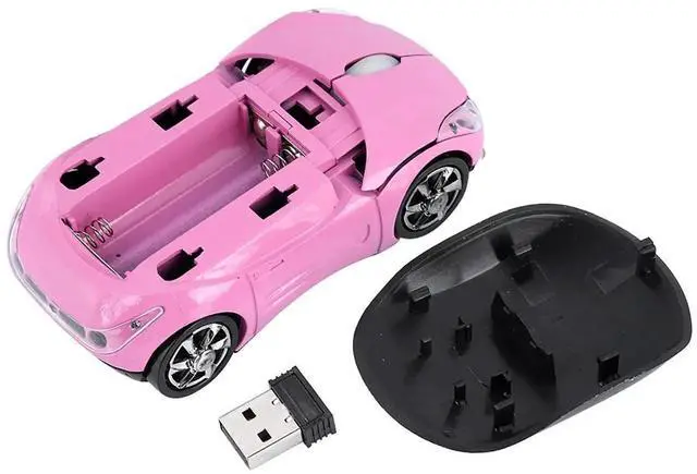 Alt view image 6 of 7 - WRIARICH 2.4G Wireless Cute Car Shape Optical Mouse with USB Receiver, 1600DPI Portable Mini Car Mice Compatible with XP Win7 ME 2000 Mac OS PC Laptop Tablet, Pink
