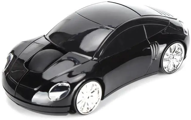 Main image of WRIARICH 2.4G Wireless Cute Car Shape Mouse with USB Receiver, Adjustable 1600DPI Optical LED Light Mouse for Laptop PC Tablet, Black