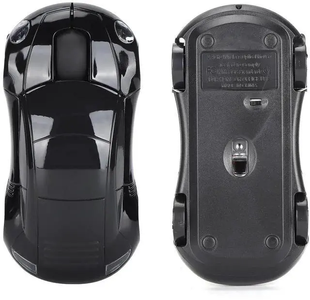 Alt view image 6 of 7 - WRIARICH 2.4G Wireless Cute Car Shape Mouse with USB Receiver, Adjustable 1600DPI Optical LED Light Mouse for Laptop PC Tablet, Black