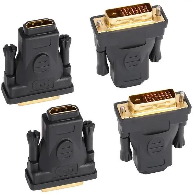Main image of WRIARICH 4 Pack Gold-Plated DVI Male to HDMI Female Bi-Directional Adapter, DVI HDMI Converter Support 4K, 3D Video, ARC & DP Ethernet for Monitor, PC, Graphics Card, TV
