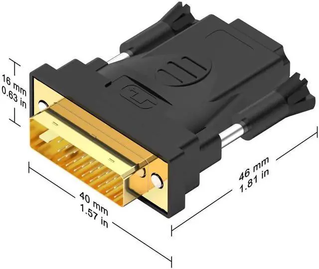 Alt view image 7 of 7 - WRIARICH 4 Pack Gold-Plated DVI Male to HDMI Female Bi-Directional Adapter, DVI HDMI Converter Support 4K, 3D Video, ARC & DP Ethernet for Monitor, PC, Graphics Card, TV
