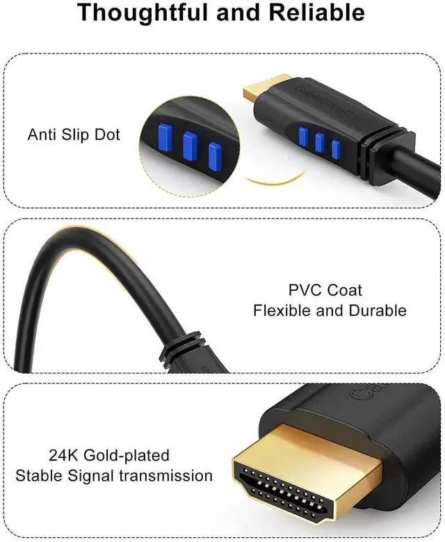 Alt view image 5 of 7 - WRIARICH 6FT 90 Degree Right Angle HDMI Male to Male Cable, 4K@60Hz 3D Ultra HD Cord for TV Monitor Laptop
