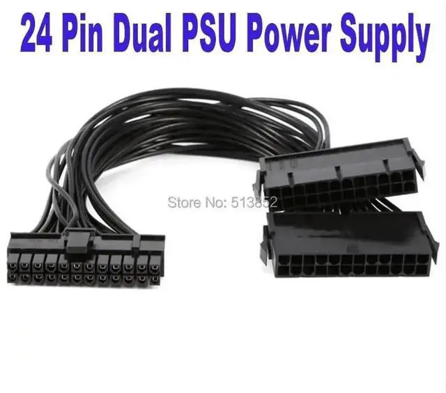 Main image of WRIARICH 30cm ATX 24Pin Dual PSU Synchronization Extension Cable Male to Female for Mining Rigs