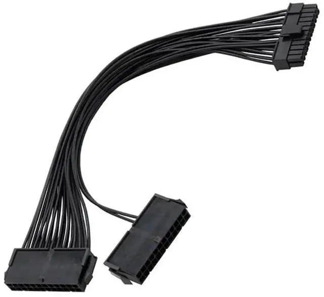 Alt view image 5 of 6 - WRIARICH 30cm ATX 24Pin Dual PSU Synchronization Extension Cable Male to Female for Mining Rigs
