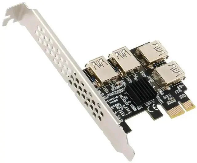 Alt view image 3 of 7 - WRIARICH PCIe 1X to 16X Riser Card, 1 to 4 Slot USB3.0 Adapter for Mining, No Cable