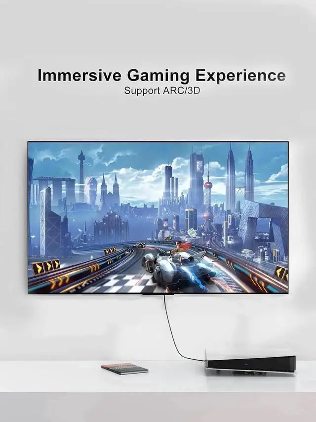 Alt view image 3 of 7 - WRIARICH 10FT 90 Degree Right Angle HDMI Male to Male Cable, Supports 4K@60Hz & 3D Ultra HD for TV Monitor Laptop Game Console