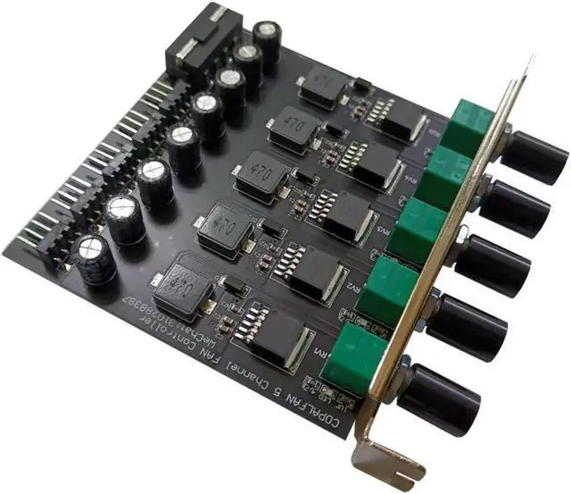 Alt view image 3 of 4 - WRIARICH 5-Channel 12V 3A Fan Speed Controller with PCI Slot Bracket, Supports 3Pin/4Pin Fans, CPU Water Cooler, DDC D5 Pump for PC Water Cooling DIY
