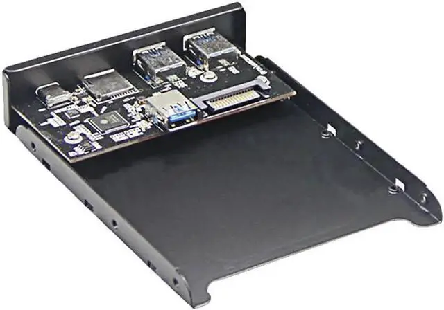 Main image of WRIARICH 5.25/3.5 Inch Internal Front Panel Card Reader Hub, USB 3.1 Gen 1 Type-C Port + 2 USB 3.0 Ports, Multi-Slot SD TF Micro SD Memory Card Reader for Desktop PC Case