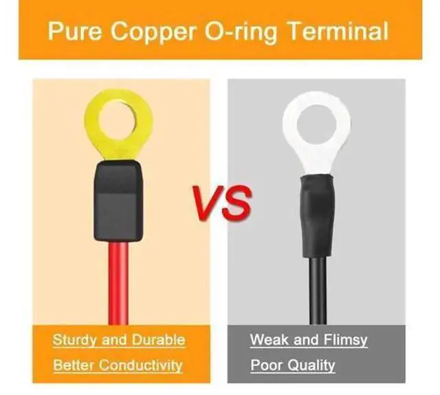 Alt view image 2 of 6 - WRIARICH XT60i Female to O-Ring Lug Terminal Extension Cable 2 Pack, 10AWG 6.6FT(2M) Heavy Gauge Power Wire, Over 16A XT60i-f O Ring Connector Cord for RC LiPo Battery, DIY Portable Power Projects