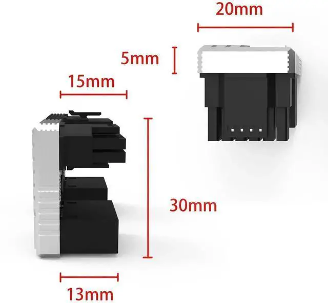 Alt view image 5 of 7 - WRIARICH PCIe 5.0 16Pin 12VHPWR 180 Degree U-Turn Adapter, Male to Female F-Type Angled GPU Power Connector, White for RTX 40/50 Series Graphics Cards