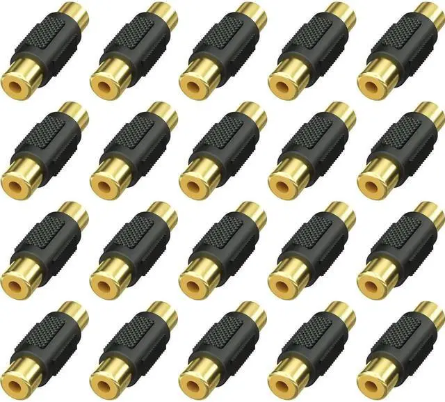 Main image of WRIARICH 20 Pack Gold Plated RCA Female to Female Audio Video Coupler