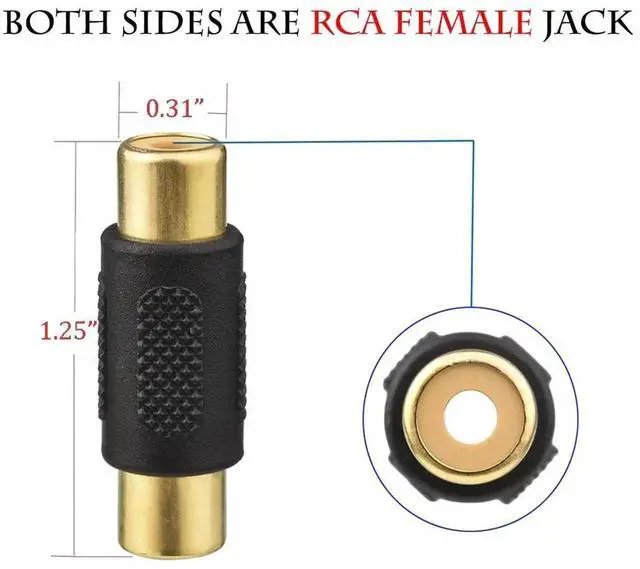 Alt view image 4 of 6 - WRIARICH 20 Pack Gold Plated RCA Female to Female Audio Video Coupler