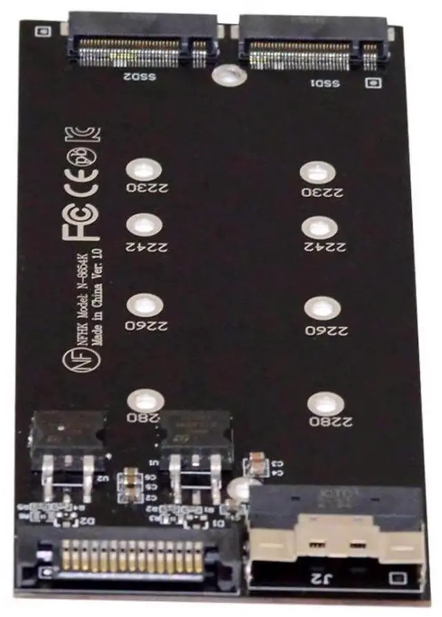 Main image of WRIARICH Dual M.2 Key-M NVMe to SFF-8087 SFF-8654 Slimline 8X PCIe 3.0/4.0 VROC RAID0 Hyper Adapter Card, AHCI NVMe Breakout Riser Storage Controller Card