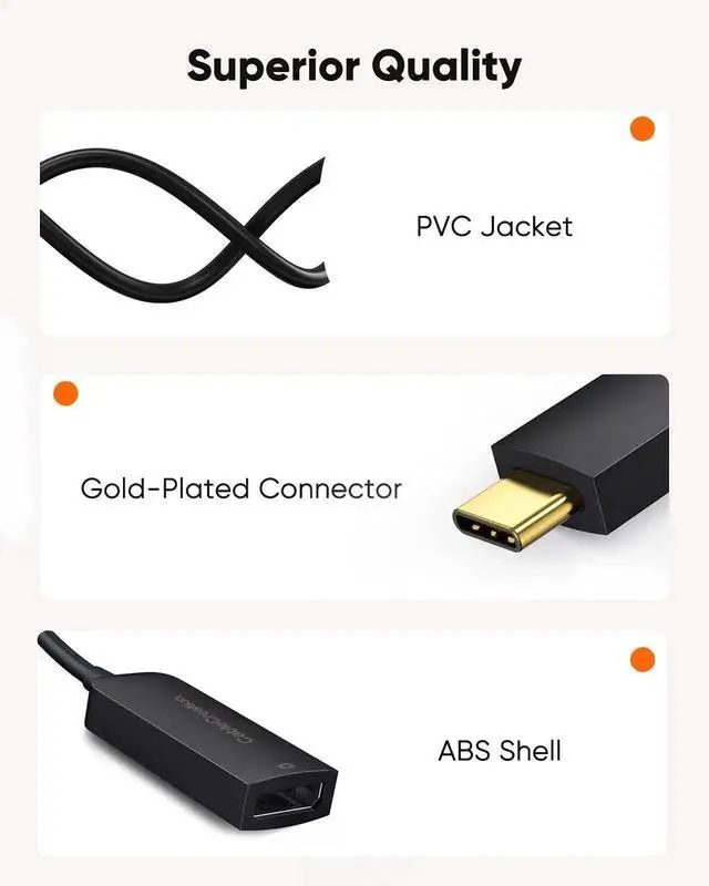 Alt view image 5 of 7 - WRIARICH 40Gbps USB C to DP 1.4 Adapter, Thunderbolt 3/4 to DisplayPort Converter Support 8K@60Hz 4K@144Hz HDR for Valve Index, Oculus Rift S, MacBook, iPhone 15, Dell XPS