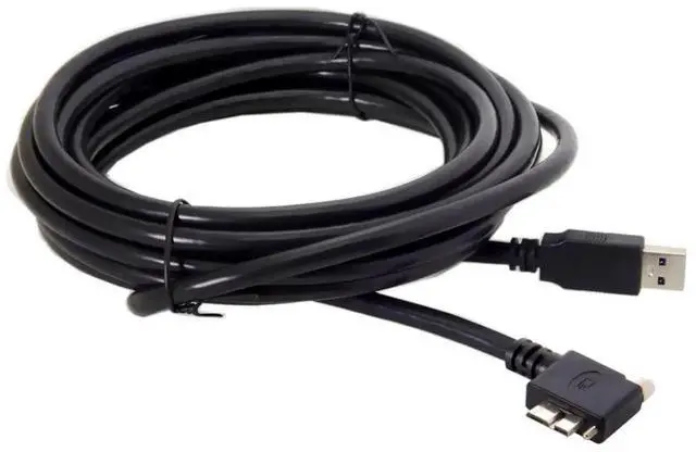 Alt view image 3 of 7 - WRIARICH 5.0M 90° Left Angled USB 3.0 A Male to Micro B Male Cable, Panel Mount with Screws