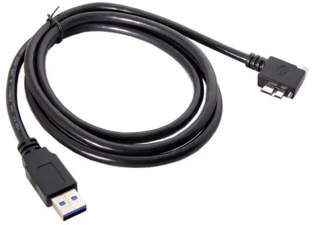 Alt view image 5 of 7 - WRIARICH 5.0M 90° Left Angled USB 3.0 A Male to Micro B Male Cable, Panel Mount with Screws