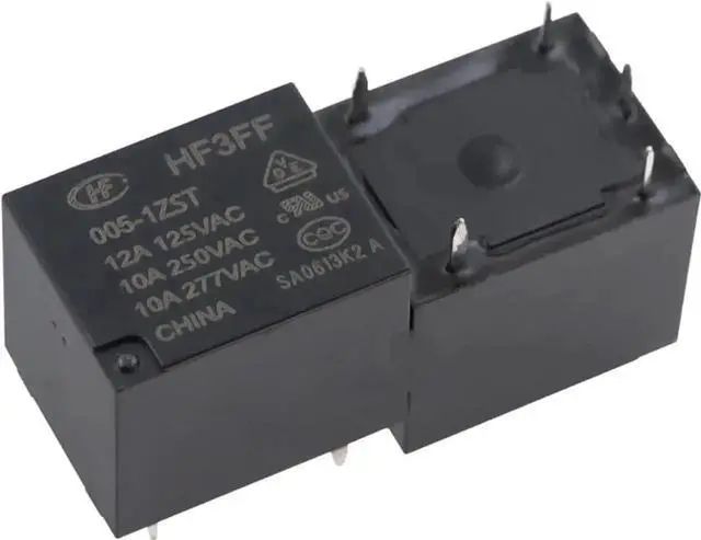 Main image of WRIARICH 5PCS HF3FF-005-1ZST 5V Mini Electromagnetic Relay, 5Pin 12A 125VAC, Alternative HF3FF-012-1ZST 12V / HF3FF-024-1ZST 24V