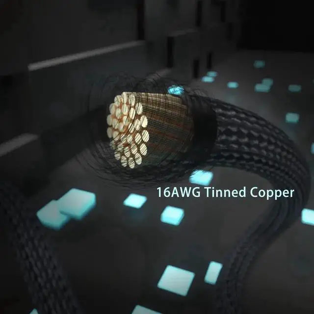 Alt view image 6 of 7 - WRIARICH PCIe 5.0 16-Pin (12+4) to 3x8 PCIe Sleeved Extension Cable, 12VHPWR 16AWG GPU Power Extension Cord Compatible with RTX 3090Ti RTX 4080 RTX 4090 All Modular PSU