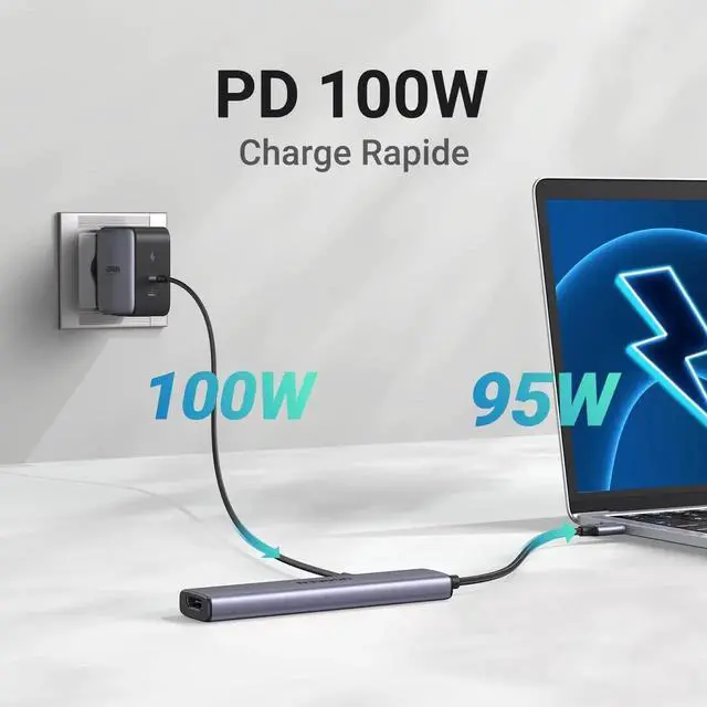 Alt view image 4 of 7 - WRIARICH Revodok 105 5-in-1 USB C Multiport Adapter, 4K HDMI, 100W PD Charging, 3 USB-A Data Ports Portable USB C Dongle for MacBook Pro/Air, iPad Pro, iMac, iPhone 15 Pro/Pro Max, XPS, Thinkpad