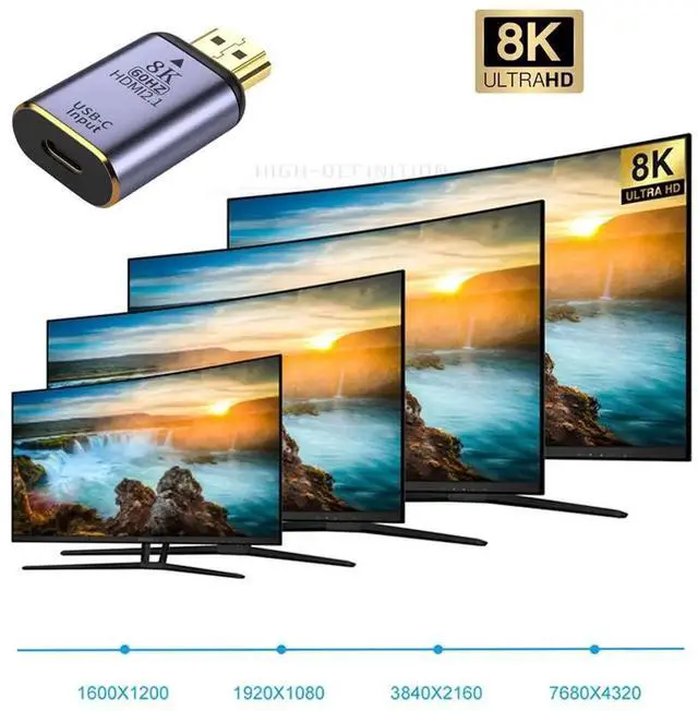 Alt view image 4 of 7 - WRIARICH USB-C Female Source to HDMI Sink Adapter, 8K@60Hz 4K@120Hz Video Converter for Phone Tablet Laptop