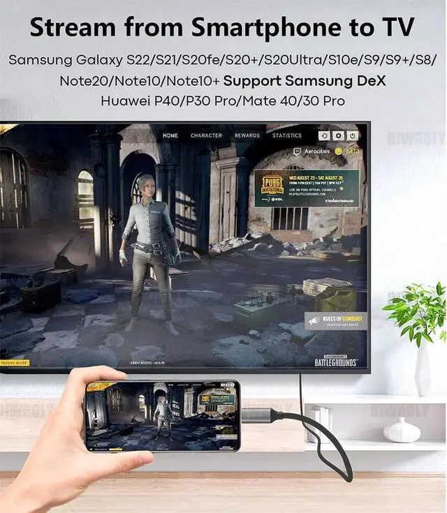 Alt view image 6 of 7 - WRIARICH USB C to DisplayPort 1.4 , 8K 60Hz Thunderbolt 4/3 /USB4 to DP Cable 10FT/3M(4K 60Hz 144Hz 120Hz 2K 240Hz) 32.4Gbps HBR3 Alt Mode Adapter for Mac Studio, MacBook Pro, XPS Black