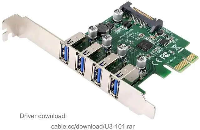 Alt view image 3 of 7 - WRIARICH Low Profile 4-Port PCIe USB 3.0 Expansion Card, PCI Express X1 USB Hub Adapter 5Gbps for Desktop Motherboard