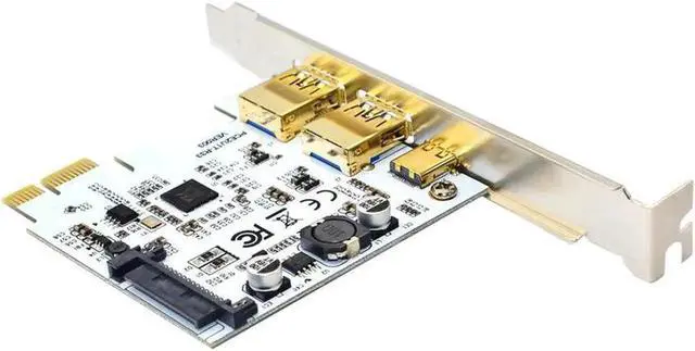 Alt view image 2 of 6 - WRIARICH PCIe x1 USB 3.1 Gen1 Expansion Card, 2×USB-A + 2×USB-C 5Gbps Desktop Internal USB Hub Add-On Card with Full-Height PCI Slot Bracket