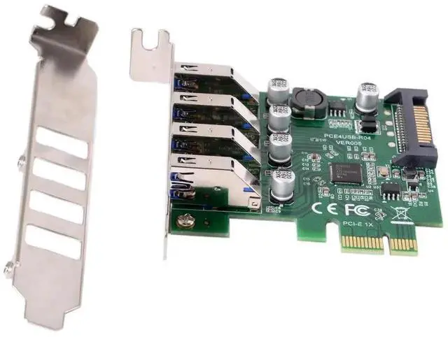 Alt view image 4 of 7 - WRIARICH 4 Port PCI-E 1X to USB 3.0 Expansion Card, PCI Express USB Hub Adapter with 80mm & 120mm Dual Bracket