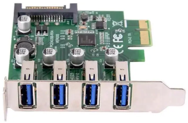 Alt view image 5 of 7 - WRIARICH 4 Port PCI-E 1X to USB 3.0 Expansion Card, PCI Express USB Hub Adapter with 80mm & 120mm Dual Bracket