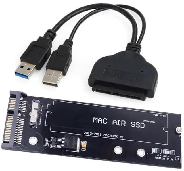Main image of WRIARICH USB 3.0 to SATA 22Pin & 12+6Pin SSD Adapter, PCB Disk Drive Cable for 2010-2011 MacBook Air A1369 A1370 SSD