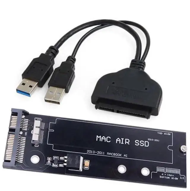 Alt view image 3 of 7 - WRIARICH USB 3.0 to SATA 22Pin & 12+6Pin SSD Adapter, PCB Disk Drive Cable for 2010-2011 MacBook Air A1369 A1370 SSD
