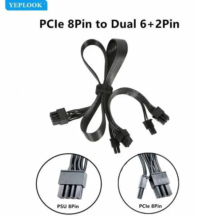 Alt view image 3 of 5 - WRIARICH Dual PCIe 8Pin (6+2Pin) GPU Modular Power Cable for Seasonic FOCUS PLUS GOLD/Platinum/PX/GX/SGX 650W/750W/850W/1000W