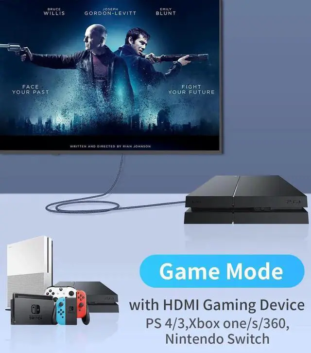 Alt view image 2 of 6 - WRIARICH 3.3FT HDMI Male to DP Male Cable with USB Power, 4K@60Hz 2K@120Hz 1080P@165Hz for PS5, Xbox, Switch, Laptop