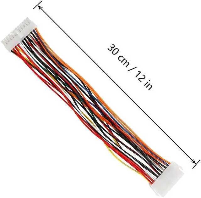 Alt view image 4 of 6 - WRIARICH 30cm ATX 20 Pin to 24 Pin PSU Adapter Cable, PC Motherboard Power Conversion Cord