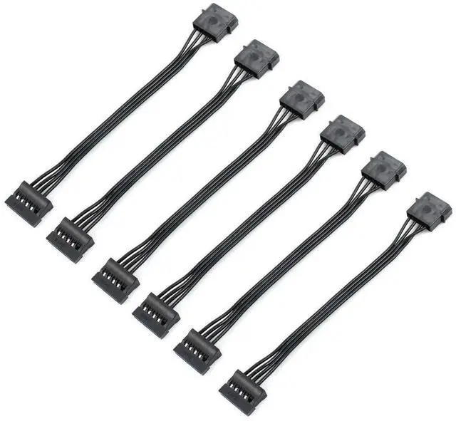 Main image of WRIARICH 6 Pack 4 Pin IDE Molex Female to Dual SATA Power Splitter Cable, IDE Molex to 2 SATA Power Cord for Hard Drive & Optical Drive