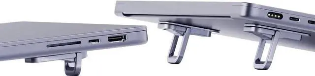 Main image of WRIARICH Grey Adjustable Height Aluminum Laptop Stand, Portable Invisible Ergonomic Laptop Riser Cooling Kickstand Fit 12-17 Inch Laptops & Tablets, Compatible with MacBook Pro Air
