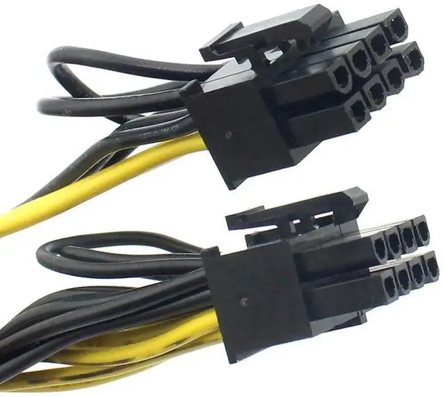 Alt view image 5 of 7 - WRIARICH 2 Pack 6Pin Male to Dual 8Pin(6+2) Male PCIe Splitter Power Cable, 18AWG Ribbon Extension Cord for Graphics Card