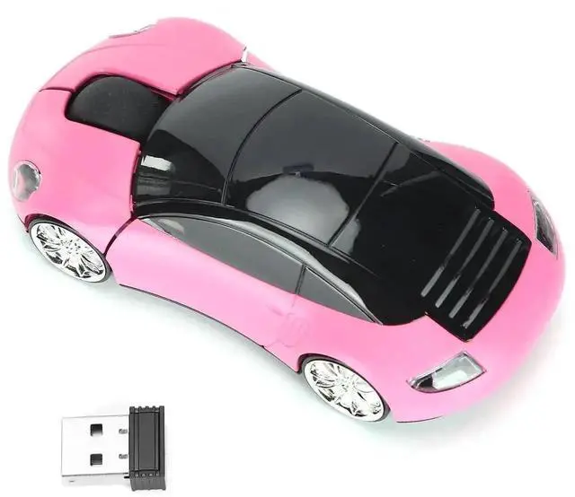 Alt view image 5 of 7 - WRIARICH Pink 2.4GHz Wireless Gaming Mouse, Cool 3D Sports Car Shaped Wireless Mouse with USB Receiver for PC Laptop Computer