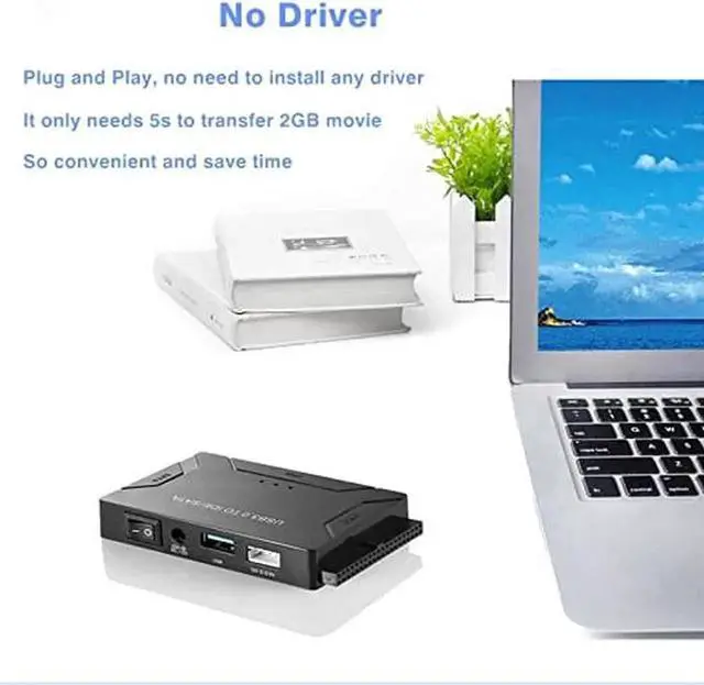Alt view image 3 of 7 - WRIARICH USB 3.0 to SATA IDE Hard Drive Adapter Converter with Power Switch, Supports 2.5" 3.5" SATA HDD SSD & IDE Hard Disks, Max 4TB Storage Capacity