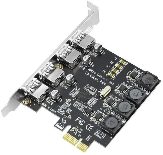 Alt view image 3 of 7 - WRIARICH 4-Port PCI-E USB 3.0 Expansion Card, 5Gbps PCI Express USB 3.0 Controller Adapter Compatible with PCIe X1/X4/X8/X16 Slots for Windows 7/8/10