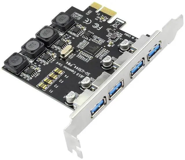 Alt view image 4 of 7 - WRIARICH 4-Port PCI-E USB 3.0 Expansion Card, 5Gbps PCI Express USB 3.0 Controller Adapter Compatible with PCIe X1/X4/X8/X16 Slots for Windows 7/8/10