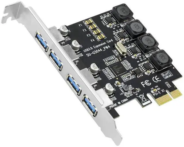 Alt view image 6 of 7 - WRIARICH 4-Port PCI-E USB 3.0 Expansion Card, 5Gbps PCI Express USB 3.0 Controller Adapter Compatible with PCIe X1/X4/X8/X16 Slots for Windows 7/8/10