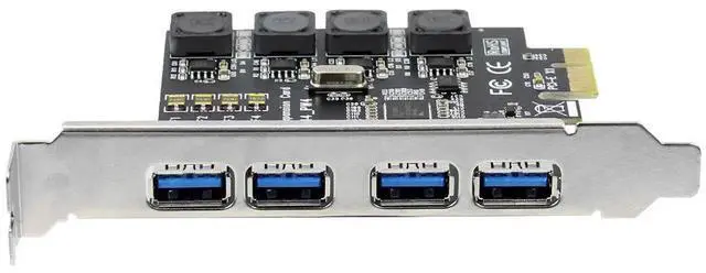 Alt view image 7 of 7 - WRIARICH 4-Port PCI-E USB 3.0 Expansion Card, 5Gbps PCI Express USB 3.0 Controller Adapter Compatible with PCIe X1/X4/X8/X16 Slots for Windows 7/8/10