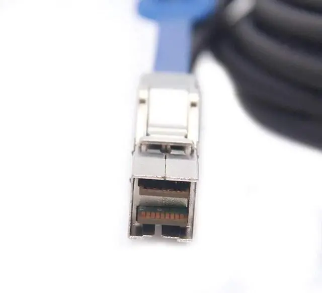 Alt view image 2 of 5 - WRIARICH 0.5m 1.6ft 12G SFF-8644 to SFF-8644 External Mini SAS HD Cable, 100-Ohm Impedance Multilane Interconnect Wire Compatible with NVMe Enclosure, Storage Array, SAN & JBOD