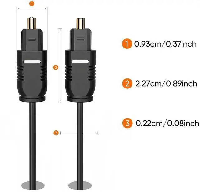 Alt view image 3 of 7 - WRIARICH 10FT Thin Toslink Optical Digital Audio Cable, 24K Gold Plated S/PDIF Fiber Optic Cord for TV Sound Bar Home Theater PS4 Xbox CD/DVD Player, Black