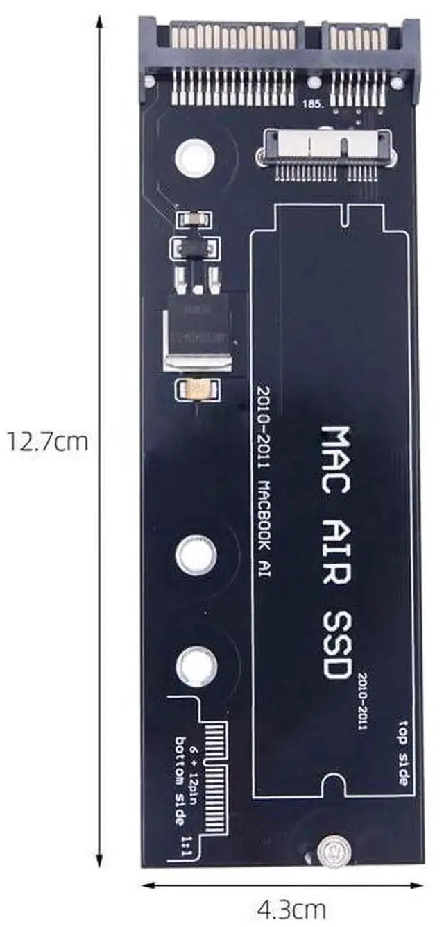 Alt view image 3 of 7 - WRIARICH USB 3.0 to SATA 22Pin & 12+6Pin SSD Adapter, PCB Converter for 2010-2011 MacBook Air A1369 A1370